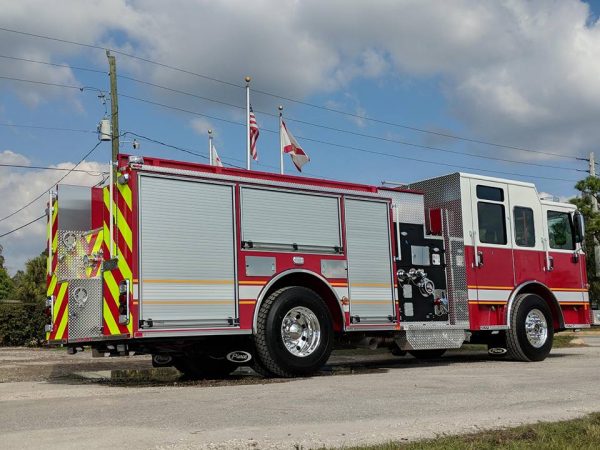 YFD Fire Truck with flags